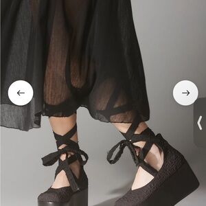 UNIF Lace-Up Platform Flats in Black